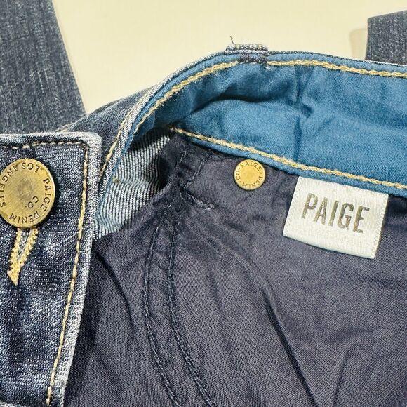 PAIGE Callie Crop Mid Rise Denim Blue Jeans Women Size 26x26 EUC - Picture 6 of 10